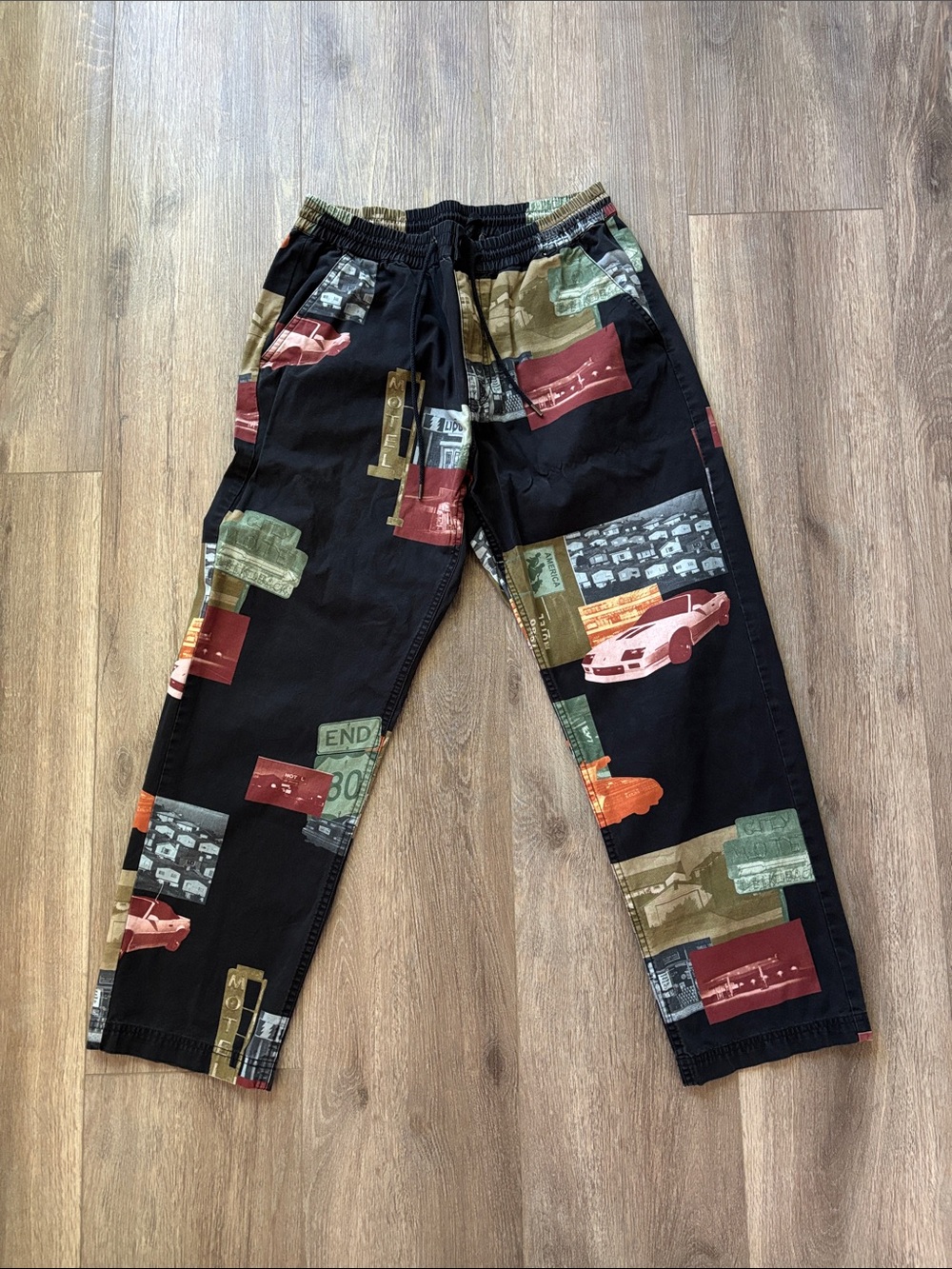 Men's Black The Hundreds Graphic Patchwork Jogger Pants